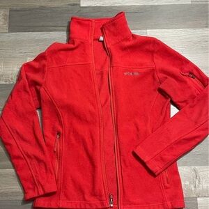Columbia Bright Red Full-Zip Fleece Jacket